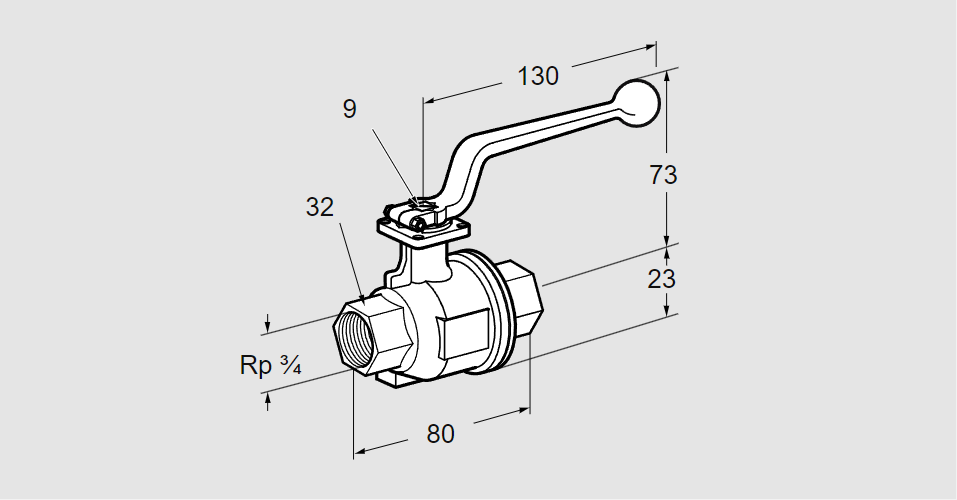 Кран шаровой запорный AKT 20R160M G¾"