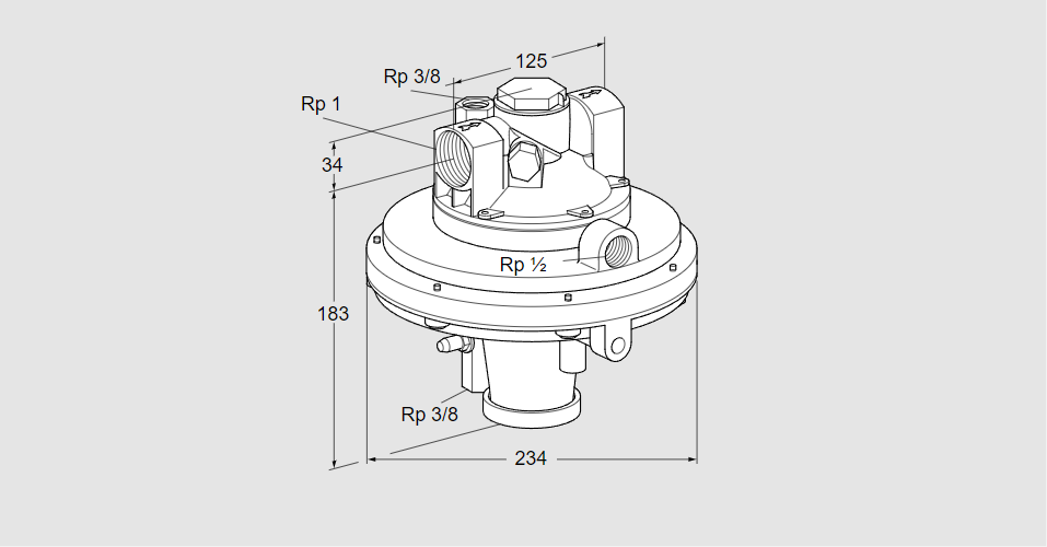 Регулятор соотношения газ/воздух GIKH 25R02-5