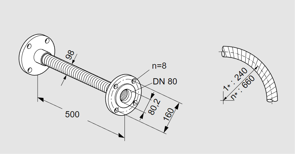 Гибгий шланг ES 80F500