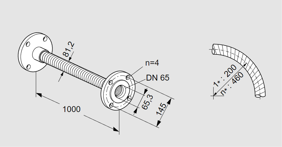 Гибгий шланг ES 65F1000