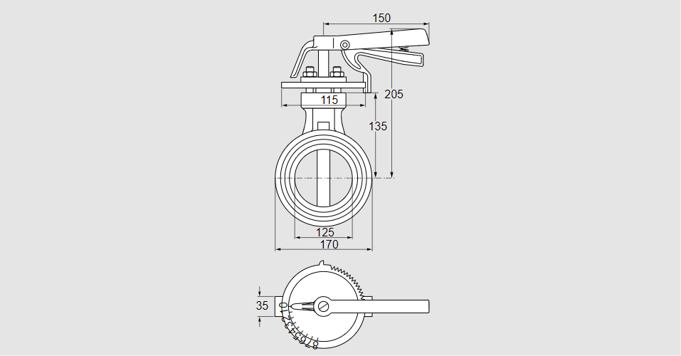Заслонка дроссельная DKR 125Z03H100D