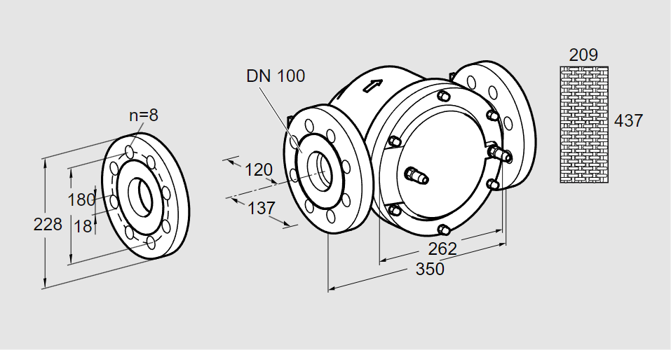 Фильтр газовый GFK 100F60-6  DN100
