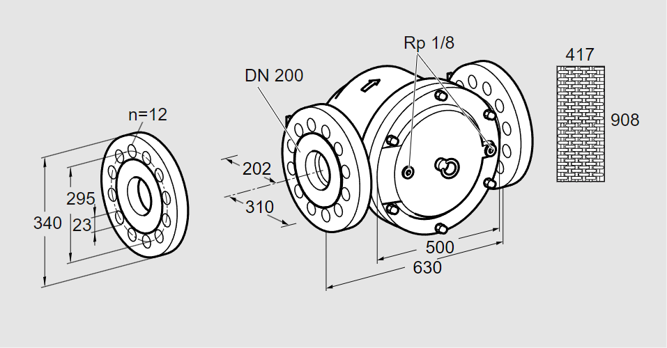 Фильтр газовый GFK 200F10-3  DN200
