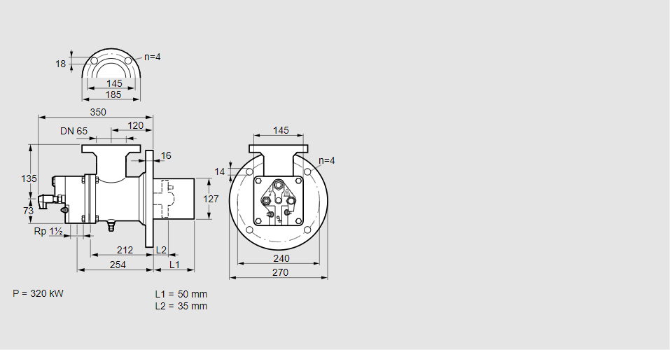 Горелка газовая BIO 125KB-50/35-(20)E