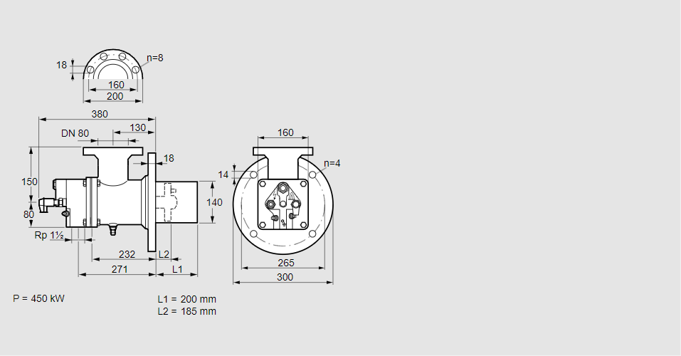 Горелка газовая BIO 140KB-200/185-(66)E