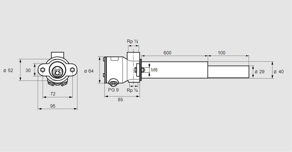 Пилотная горелка ZKIH 600/100R