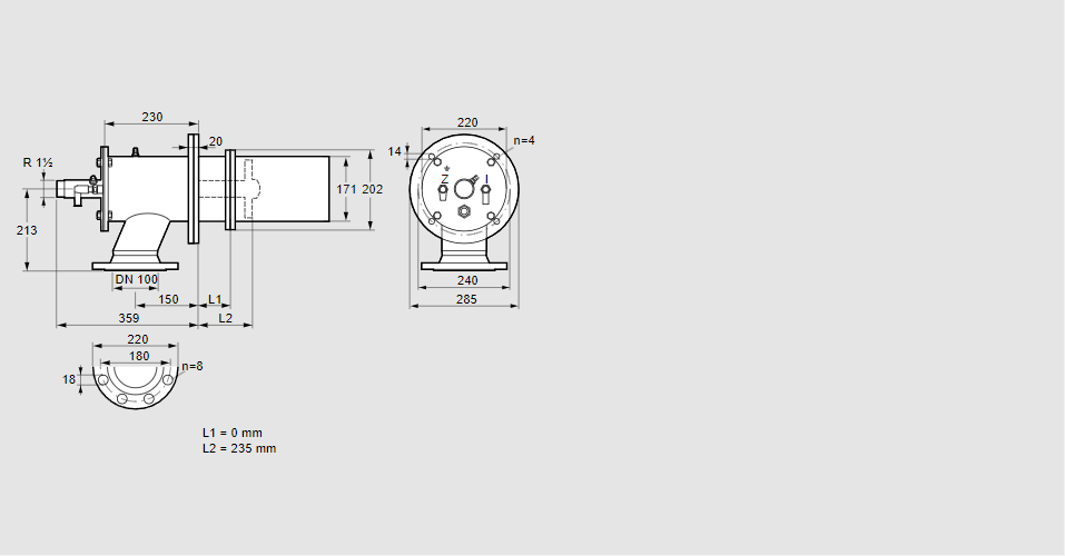 Горелка газовая ZIC 165HB-0/235-(18)D