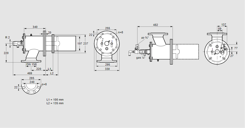 Горелка газовая ZIC 200RML-100/135-(37)D