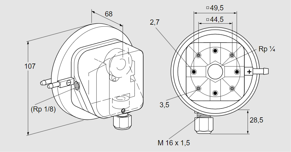 Датчик-реле давления DL 3AG-3Z