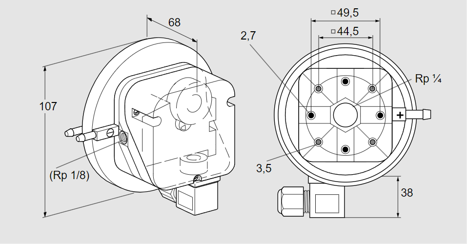 Датчик-реле давления DL 3AG-9K2