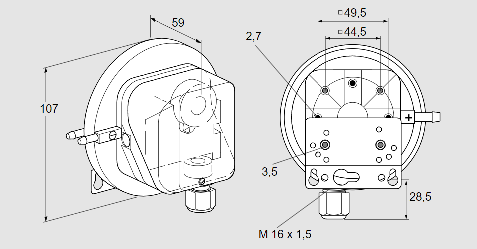 Датчик-реле давления DL 3K-3W