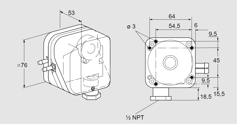 Датчик-реле давления DL 5KT-2N