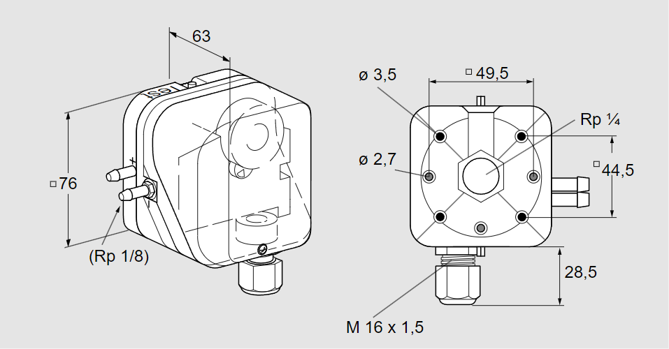 Датчик-реле давления DL 150A-32