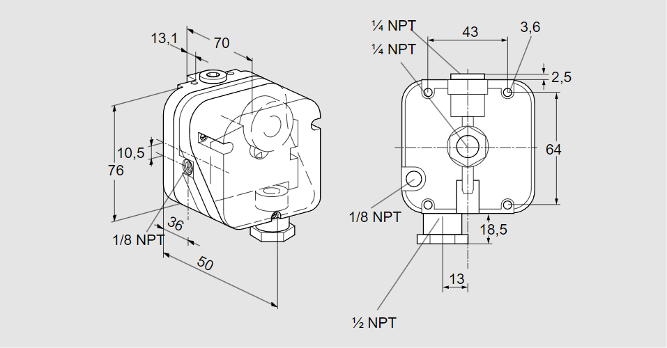 Датчик-реле давления DL 10ALTG-22K2