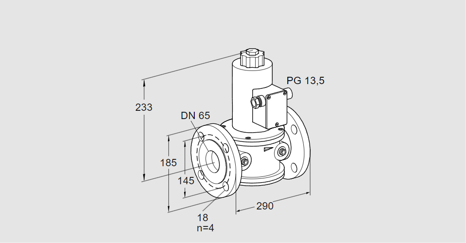 Клапан эл.магнитный газовый VG 65F02NT33DMVZ