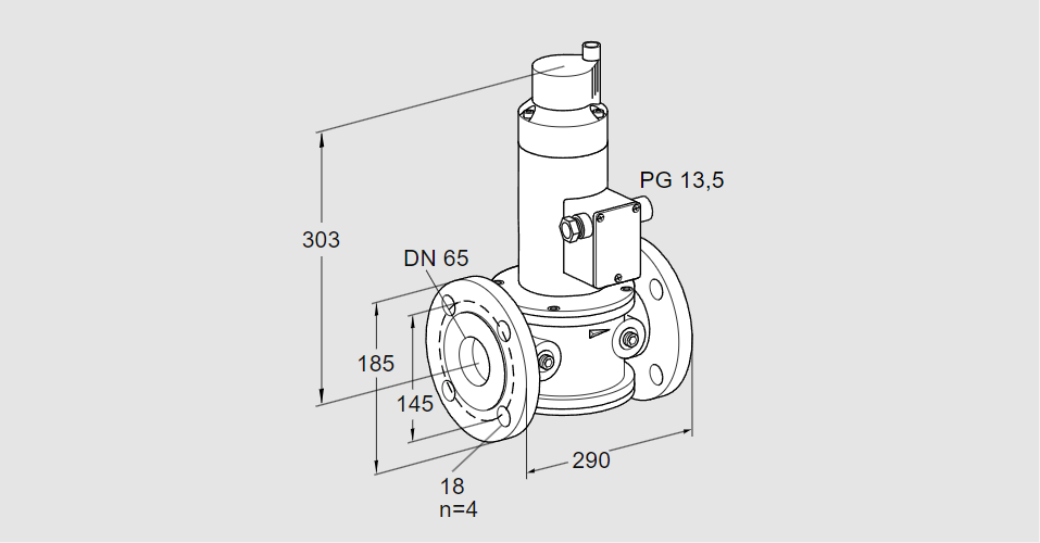 Клапан эл.магнитный газовый VG 65F02LQ33DMVZ