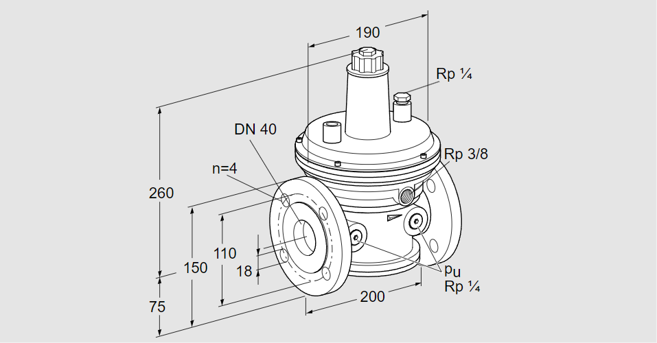 Регулятор давления газа VGBF 40F40-3