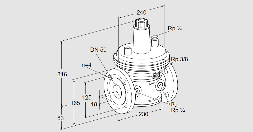 Регулятор давления газа VGBF 50F10-3VZ