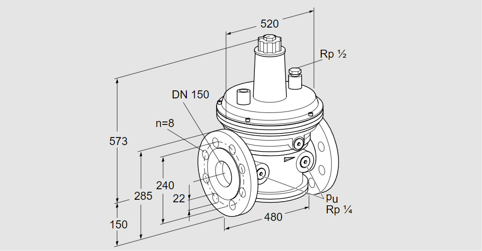 Регулятор давления газа VGBF 150F05-3V