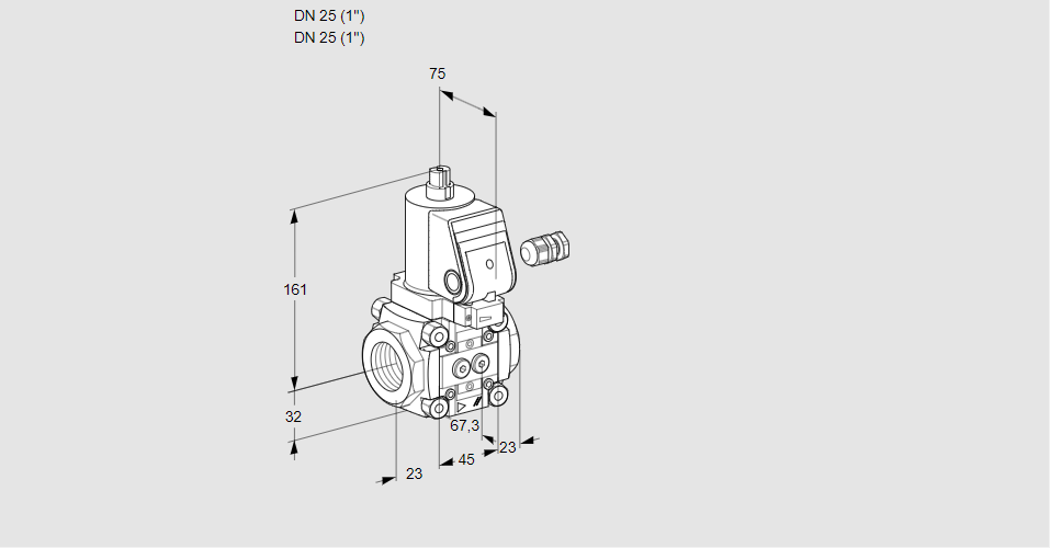 Клапан эл.магнитный газовый VAS 125R/NWSR