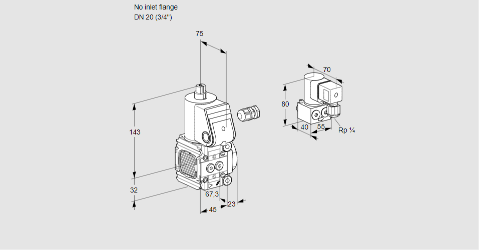 Клапан эл.магнитный газовый VAS 1-/20R/NW