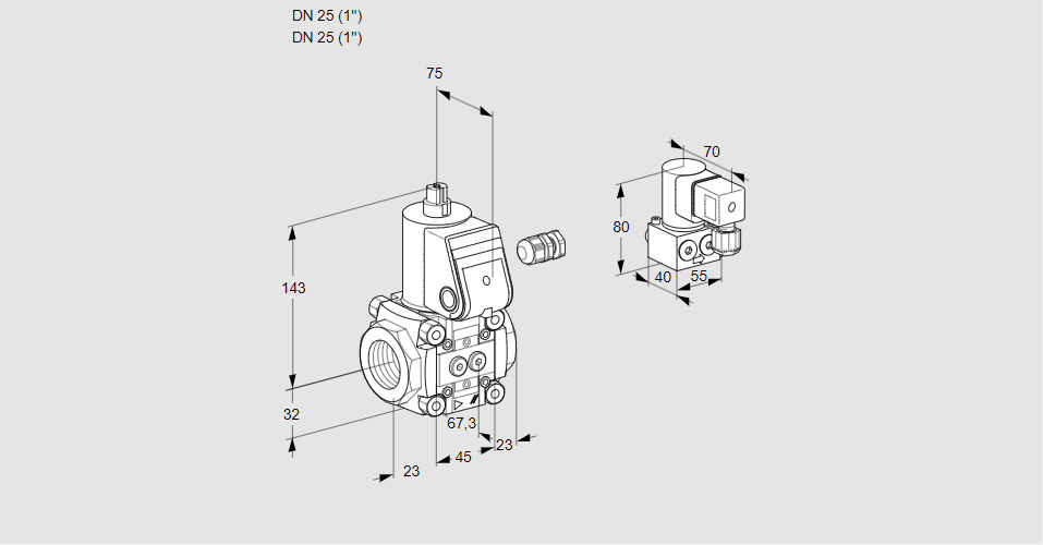 Клапан эл.магнитный газовый VAS 125R/NK