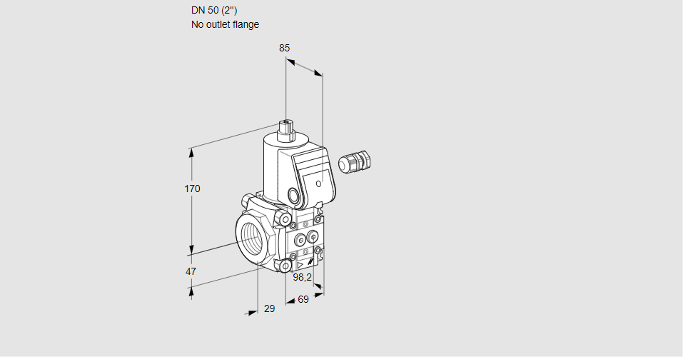 Клапан эл.магнитный газовый VAS 250/-R/NW