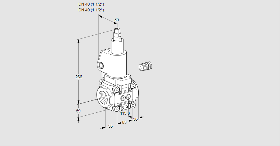 Клапан эл.магнитный газовый VAS 340R/LWSL