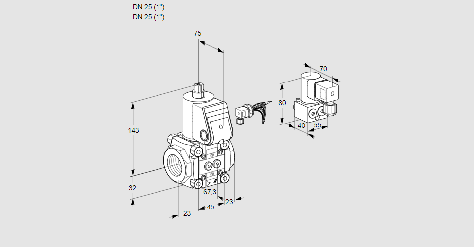 Клапан эл.магнитный газовый VAS 125R/NK