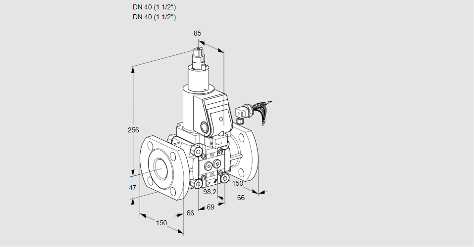 Клапан эл.магнитный газовый VAS 240F/LKSR