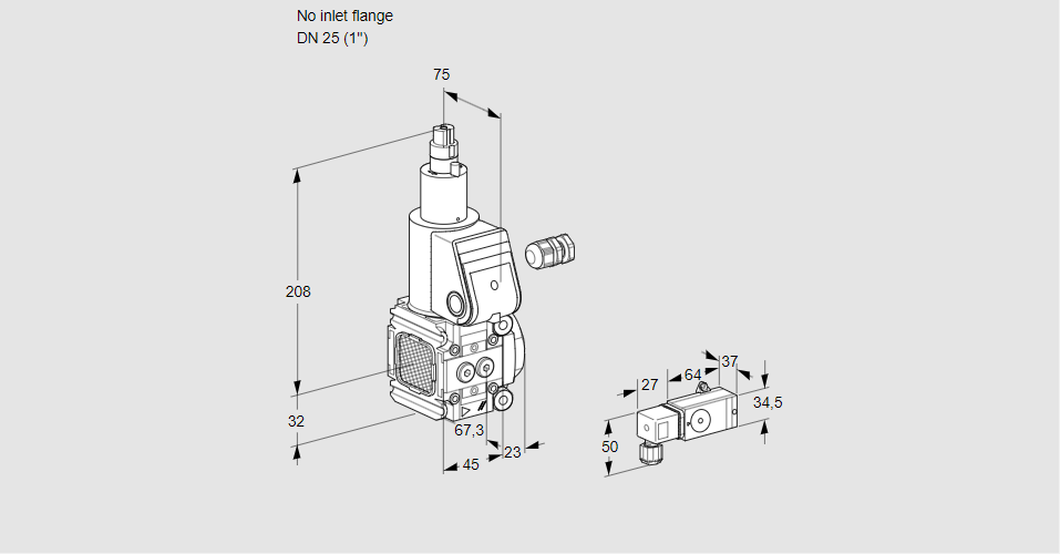 Клапан эл.магнитный газовый VAS 1-/25R/LW