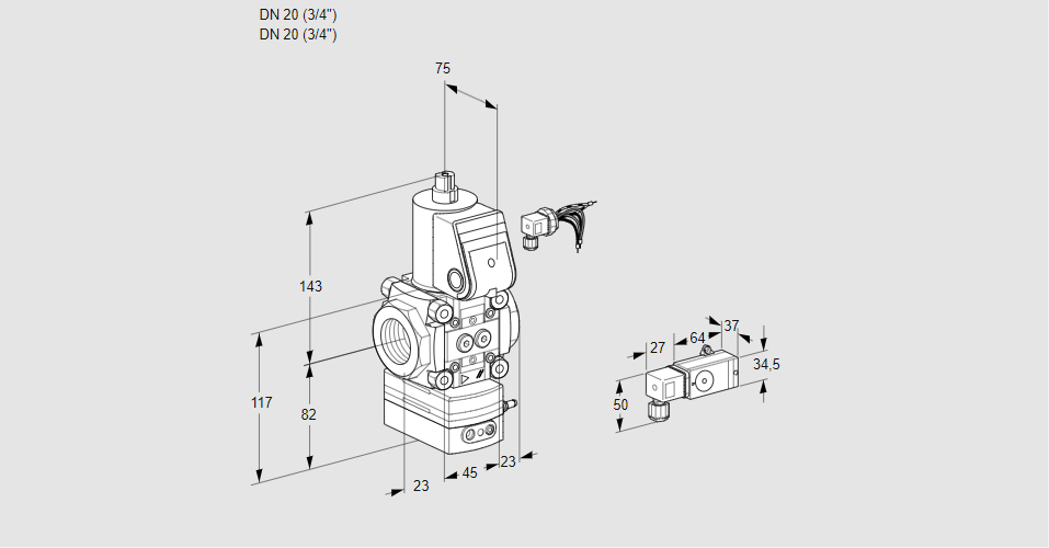 Регулятор давления с эл.магнитным клапаном VAD 120R/NW-100A