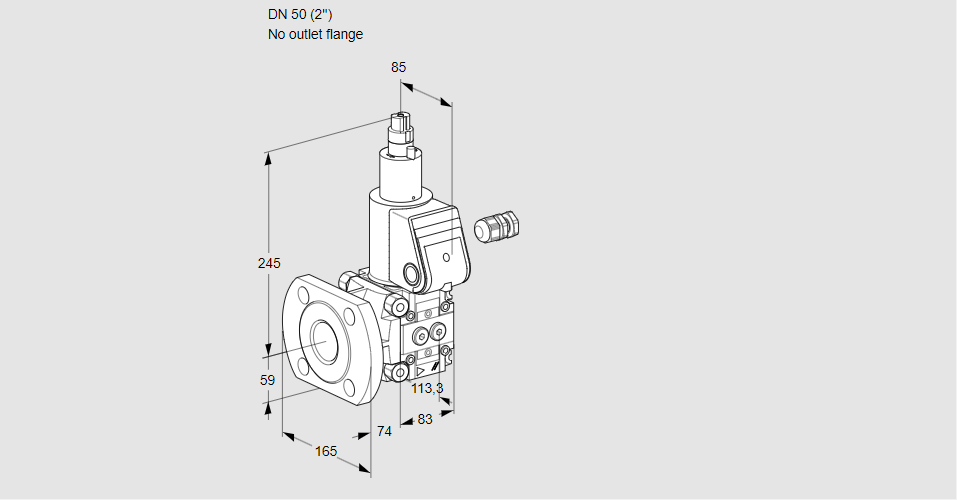 Клапан эл.магнитный газовый VAS 350/-F/LW