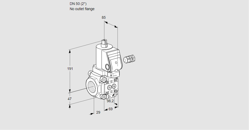 Клапан эл.магнитный газовый VAS 250/-R/NWGR
