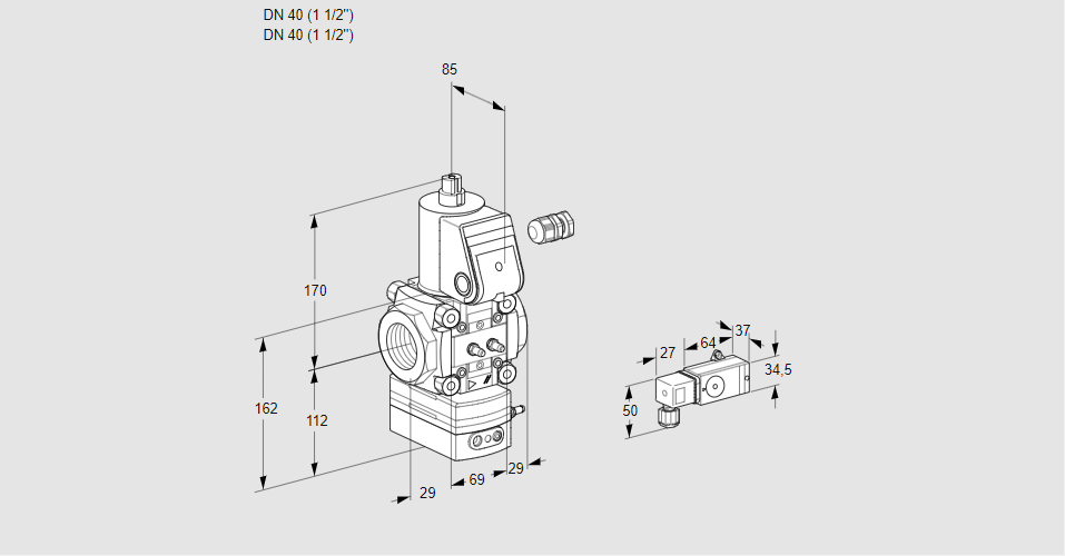 Регулятор давления с эл.магнитным клапаном VAD 240R/NW-100A