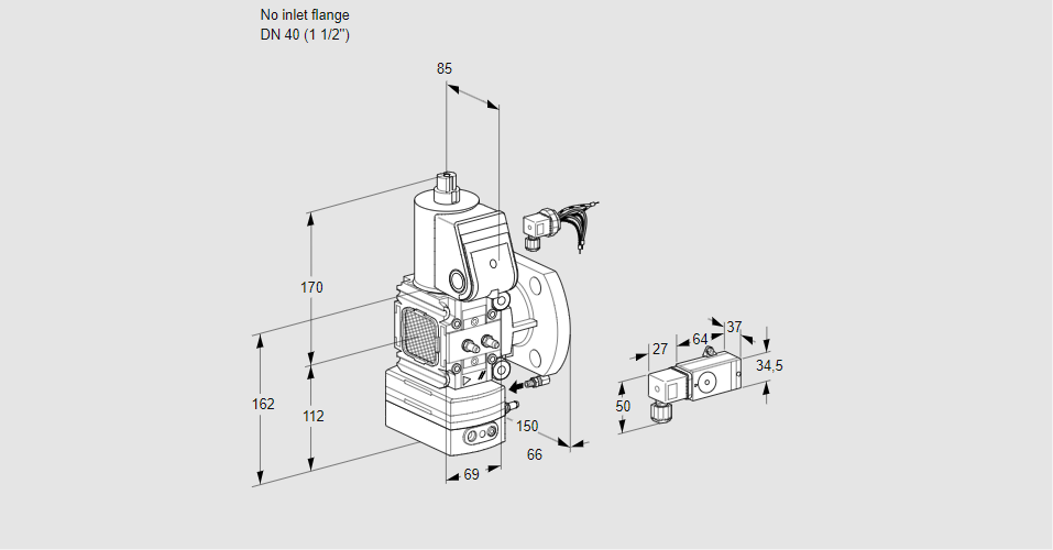 Регулятор соотношения газ/воздух 1:1  с эл.магнитным клапаном VAG 2-/40F/NWAE
