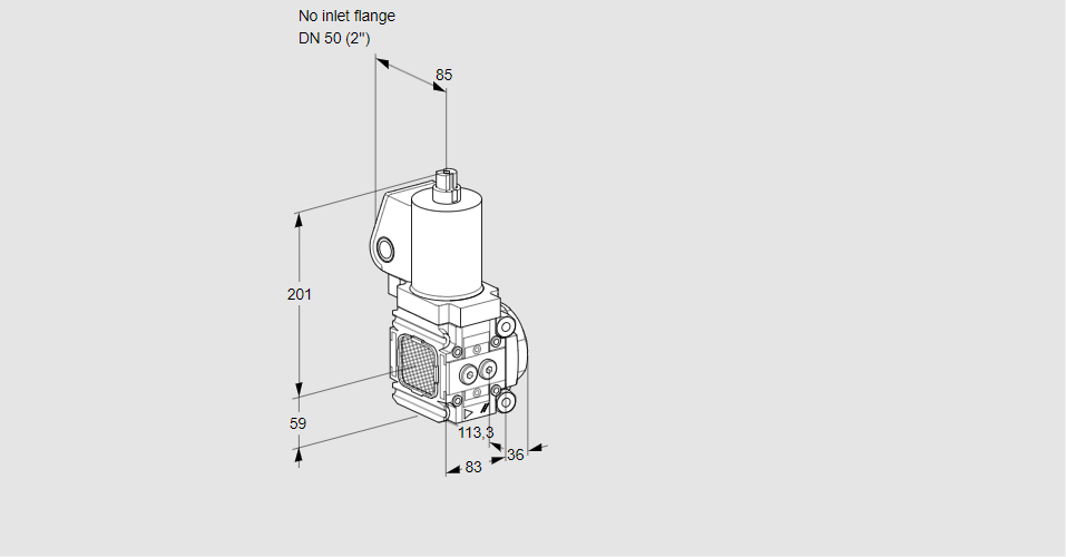Клапан эл.магнитный газовый VAS 3-/50R/NWSL
