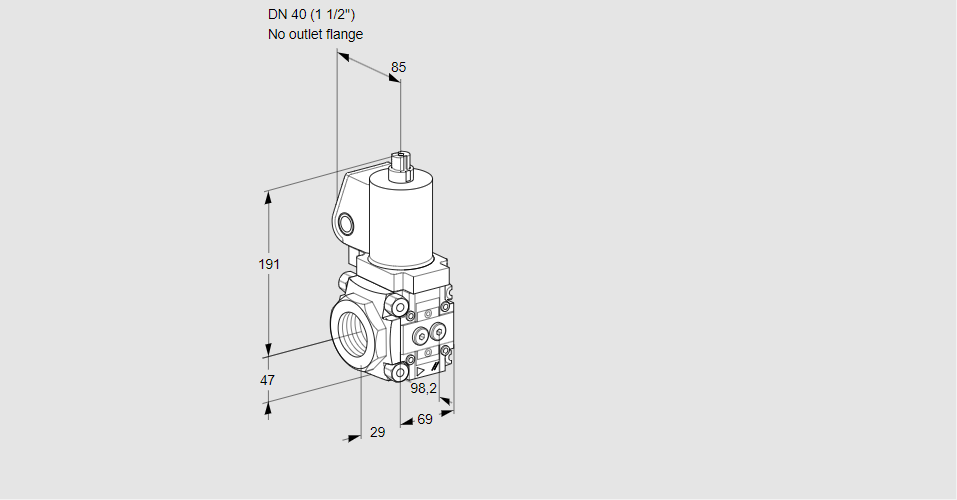 Клапан эл.магнитный газовый VAS 240/-R/NWGL