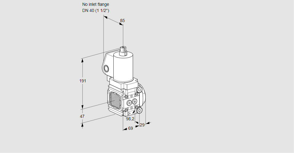 Клапан эл.магнитный газовый VAS 2-/40R/NWGL