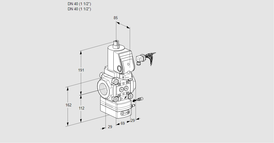 Регулятор соотношения газ/воздух 1:1  с эл.магнитным клапаном VAG 240R/NWSRAE