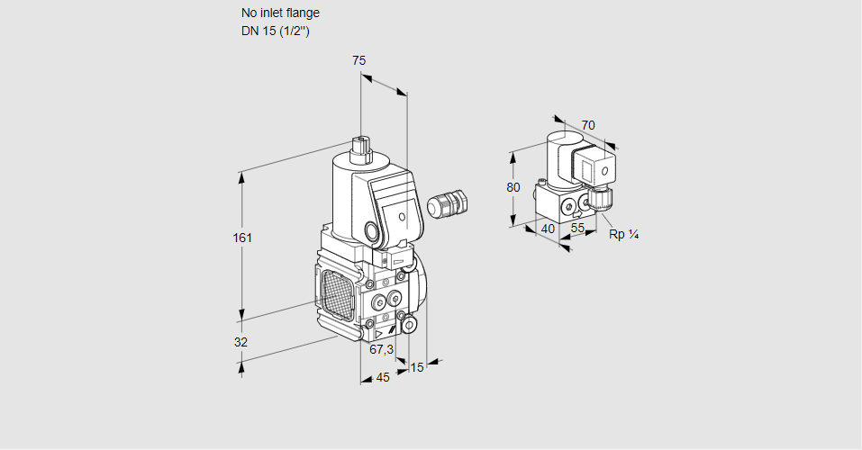 Клапан эл.магнитный газовый VAS 1-/15R/NWGR