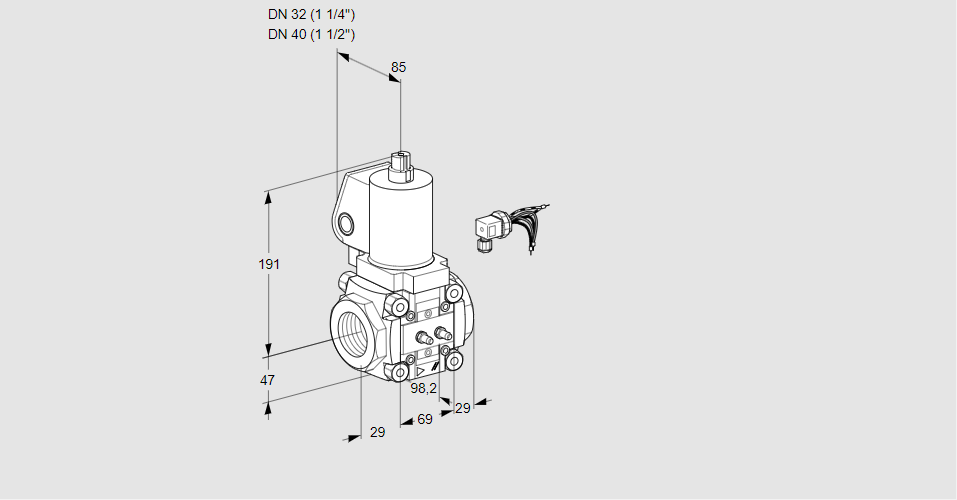 Клапан эл.магнитный газовый VAS 232/40R/NWSL
