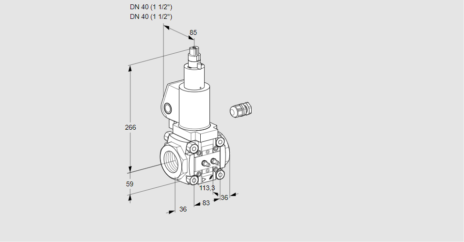 Клапан эл.магнитный газовый VAS 340R/LWSL