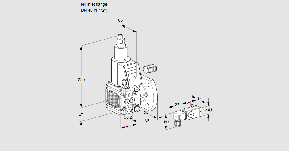Клапан эл.магнитный газовый VAS 2-/40F/LW