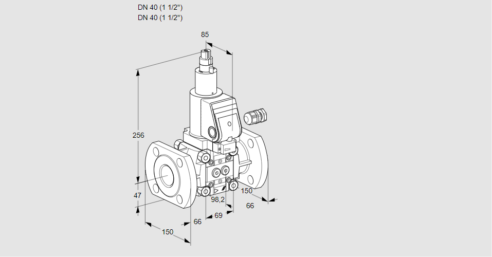 Клапан эл.магнитный газовый VAS 240F/LWGR