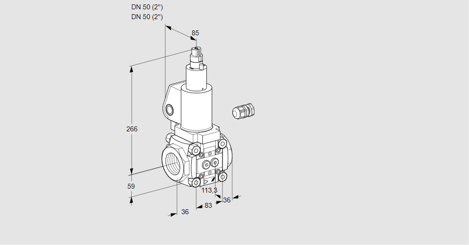 Клапан эл.магнитный газовый VAS 350R/LKGL
