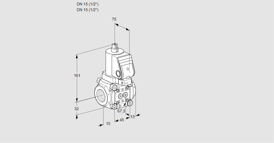 Клапан эл.магнитный газовый VAS 115R/NWGR