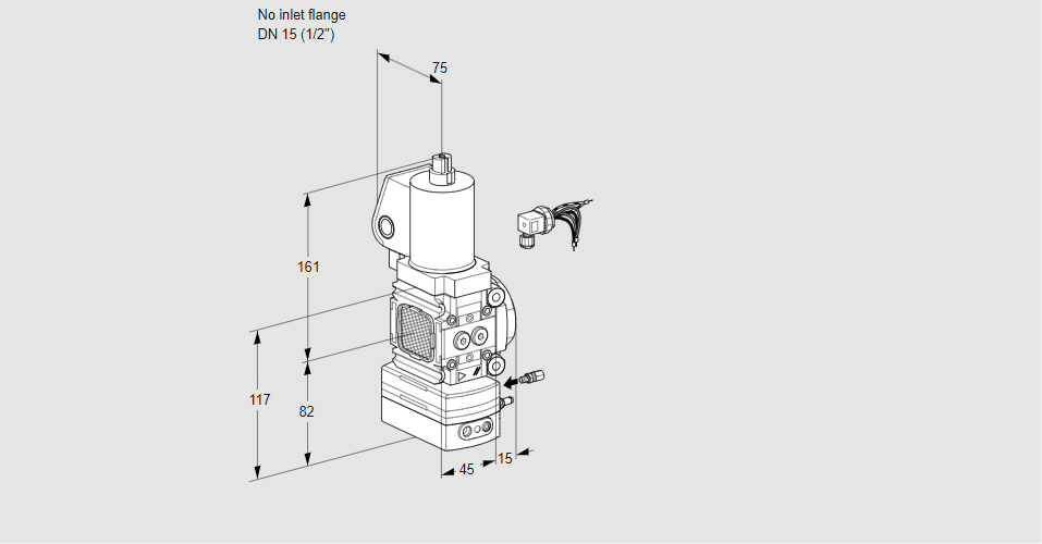 Регулятор соотношения газ/воздух 1:1  с эл.магнитным клапаном VAG 1-/15R/NWSLBE