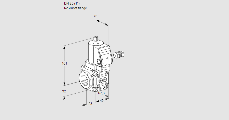Клапан эл.магнитный газовый VAS 125/-R/NWSR