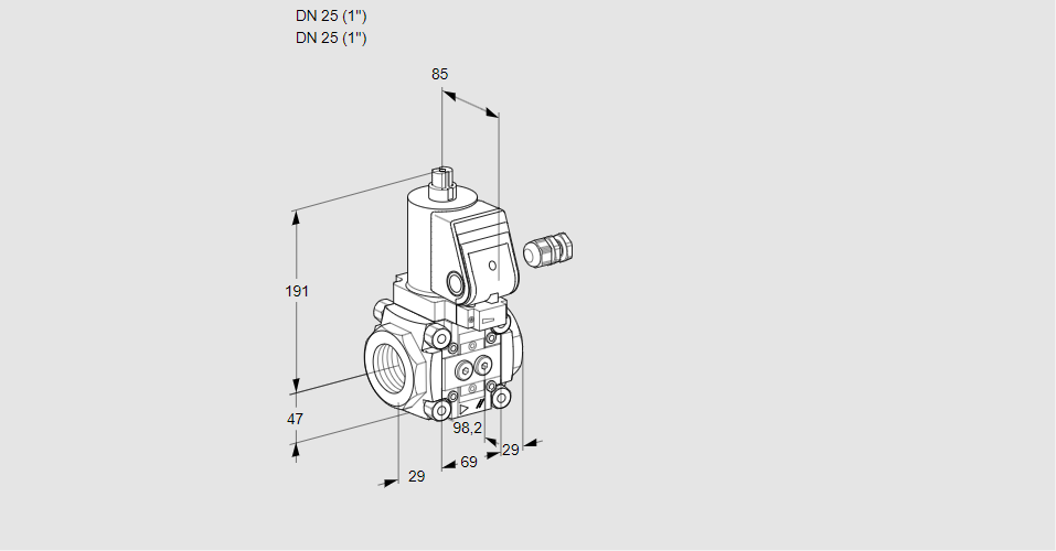 Клапан эл.магнитный газовый VAS 225R/NKGR